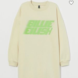 Billie Eilish beige sweat shirt dress